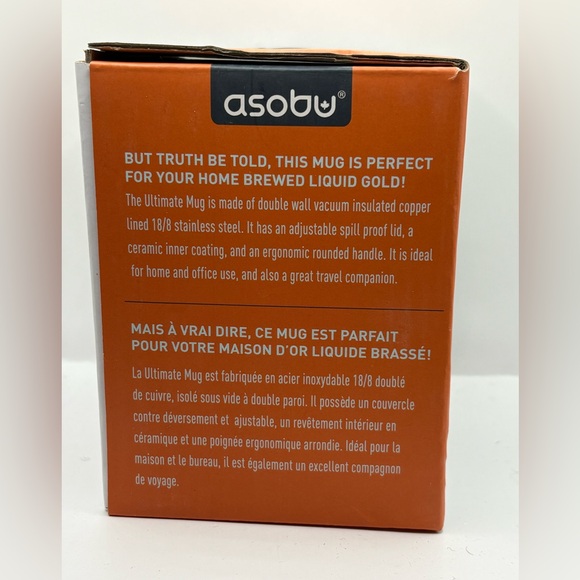 Asobu Ultimate Mug 12Oz Pure Ceramic Insulated Coffee Cup With Lid - Picture 2 of 5